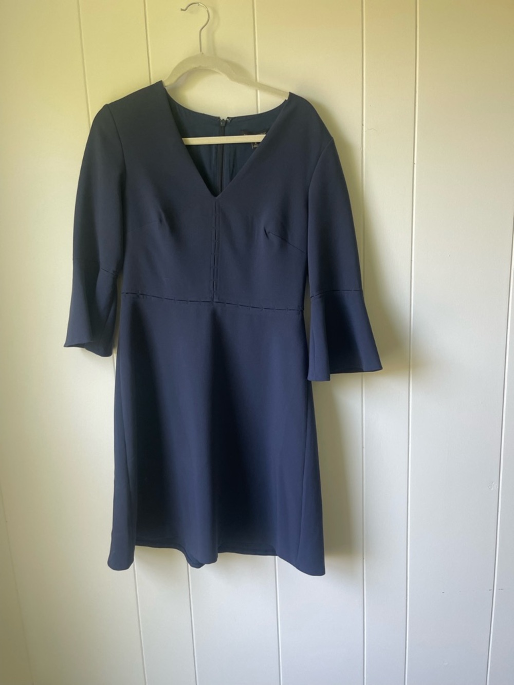 Banana Republic Navy V-Neck Bell Sleeve Mini Dress